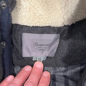 Bonpoint Charcoal Jacket with Soft Cream Interior
